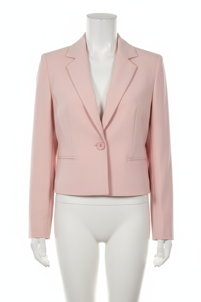 Blush pink cropped blazer - front view 2 on mannequin