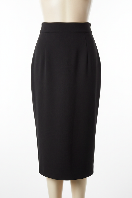 Black pencil skirt - front view 1 on mannequin white background
