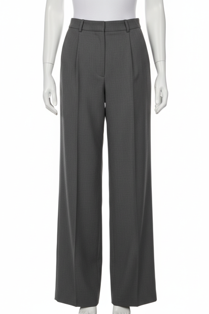 Charcoal grey wide-leg trousers - front view 2 on mannequin