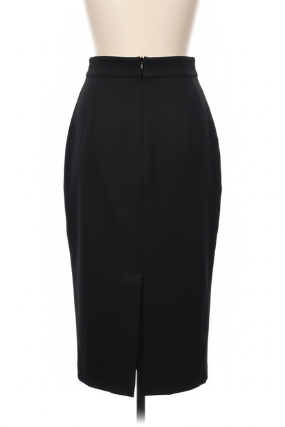 Black pencil skirt - back view on mannequin showing vent